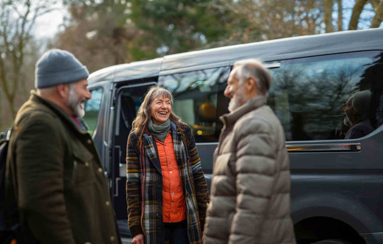 Friends laughing on a private tour